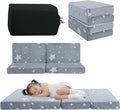 MeMoreCool Foldable Floor Mattress for Kids, Glow Toddler Nap Mat for Sleeping and Daycare, Portable Trifold Futon Mattress Floor Bed, Star
