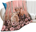 Highland Cow Blanket Pink Forest Cattle Daisy Decor Throw Blanket Super Soft Flannel Lightweight Fluffy Plush Fuzzy Fleece Blanket Gifts for Girl Woman Boys Kids Adults Man for Bed Sofa 40"X50"