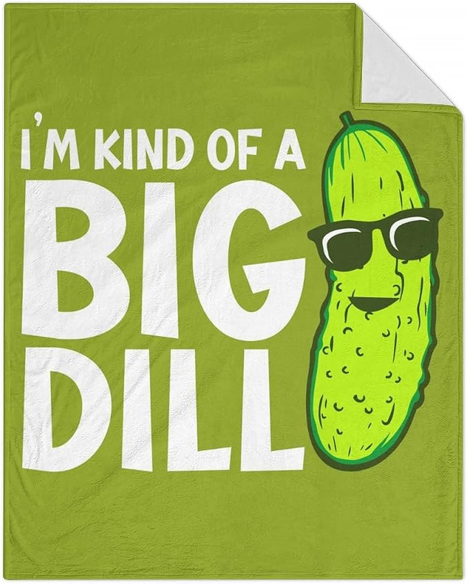 Pickle Throw Blanket for Women Men - 60x80 Inches Twin Size - Soft Fluffy Cozy Blankets Gift - Green Funny Blanket Throws for Bed, Sofa, Winter