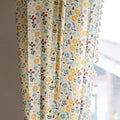 ENJOYBRIDAL Floral Curtains 96 Inch Length 2 Panels Tassel Boho Semi-Sheer Drapes Bedroom Living Room Farmhouse Rustic Country Yellow Green Flower Rod Pocket Cotton Linen Blend Window Curtain Panel