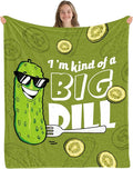Pickle Throw Blanket, Cute Green Pickles Theme Gifts, Pickle Gifts for Christmas Thanksgiving Birthday, Funny Blankets for Adult Teens Pickles Lovers, Flannel Blanket on Sofa Couch 50"x 60"