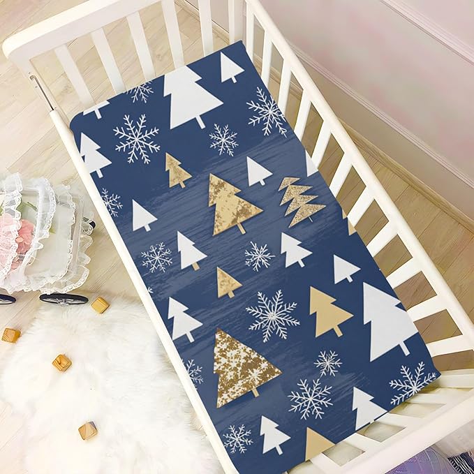 Crib Sheet, Unisex Crib Sheet, Soft and Comfortable for Standard Crib and Toddler Mattress, Christmas Tree