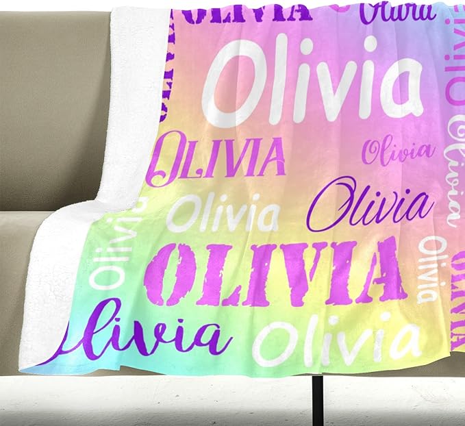 Gudina Personalized Name Blankets and Throws, Custom Blanket with Name, Personalized Christmas Blanket Gifts for Women Men