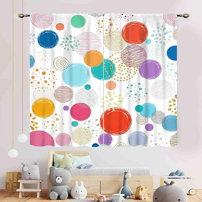 Rainbow Curtains for Girls Bedroom, Boho Rianbow Quotes Inspirational Motivational Positive Colorful Pastel Green Window Drapery for Baby Kids Living Room Toddler Nursery Classroom, 84"x63" Inch