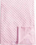 david's kids Micro Fleece Minky Baby Blanket for Girls with Double Layer and Soothing Raised Dots, Breathable and Soft Lightweight Receiving Blanket for Newborns 30x40 Inches, Pink