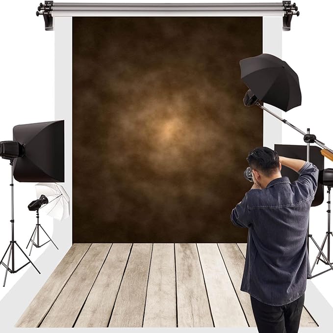 Kate Retro Wood Floor Mat Light Brown Photography Rubber Wooden Wall Mats Floor Drops for Newborn Photography Props 8x5ft