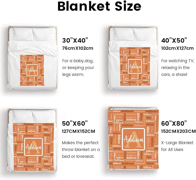 Dr.TOUGH Name Blanket Personalized Blanket for Adult Kids Flannel Customized Personalized Blankets and Throws