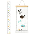 Mibote Baby Growth Height Chart Handing Ruler Wall Decor for Kids, Canvas Removable Height Growth Chart 79" x 7.9" (Letters)