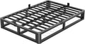 Upgrade Anti Bending and Round Corner Legs 10 inch Metal California King Bed Frame 3500 LBS Heavy Steel Slats Support Platform Bed Frame No Box Spring Needed Platform Noise Free Easy Assembly