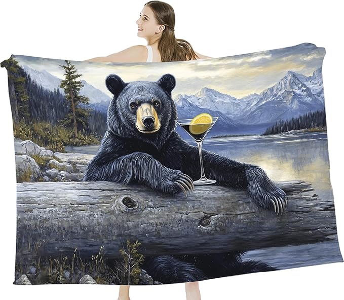Tijuboni Bear Cabin Throw Blanket Bear Gifts for Girls Boys Women Men Kids Adults Soft Flannel Fleece Blanket for Couch Sofa Bed Home Decor 40"x50"