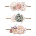 cherrboll 3pcs Baby Girl Flower Headbands, Super Soft & Stretchy Nylon Floral Hairbands for Newborn Toddler