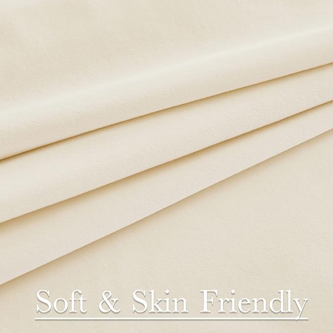 StangH Ivory White Velvet Curtains 120 inches for Living Room, High Ceiling Privacy Protect Light Reducing Drapes for Windows/Backdrop, Elegant Home Decor for Christmas, W52 x L120, 2 Panels