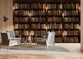 Bookshelf Wallpaper Mural Suitable for Living Room Office（Not Peel and Stick）