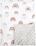 david's kids Micro Fleece Minky Baby Blanket for Boys Girls with Double Layer and Soothing Raised Dots, Breathable and Soft Lightweight Receiving Blanket for Newborns, 30x40 Inches, Rainbow