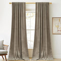 StangH Camel Beige Curtains 92 inches Long Super Soft Velvet Privacy Protect Thermal Insulated Window Drapes Back Tab Luxury Decor for Bedroom Living Room, W52 x L92, 2 Panels