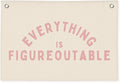 Everything is Figureoutable Inspirational Wall Decor, Motivational Classroom Wall Decor, Classroom Linen Canvas Banner Hanging Flag, 20x30 Inch - Pink