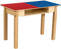 Time-2-Play 30.75" W Rectangular Montessori Red & Blue Lego Compatible Blocks Play Table with 22" Long Legs, Birch Plywood Activity Desk for Kids, Solid Wood Table for Playroom