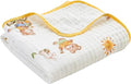 Luxury Muslin Baby Blanket, Cozy Swaddle, 6-Layer Cotton Receiving Blanket for Newborn Infant, 43x43 Inch Lightweight Breathable Crib Blanket, Nursery Stroller Toddler Quilt, Bear Print