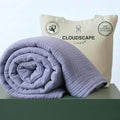 Cloud Scape Linen Oversized 4 Layer Muslin Blanket Queen Size - 100% Cotton, Lightweight & Breathable All Season Gauze, Pre-Washed, fits Full Bed, 92x92, Lavender Blue