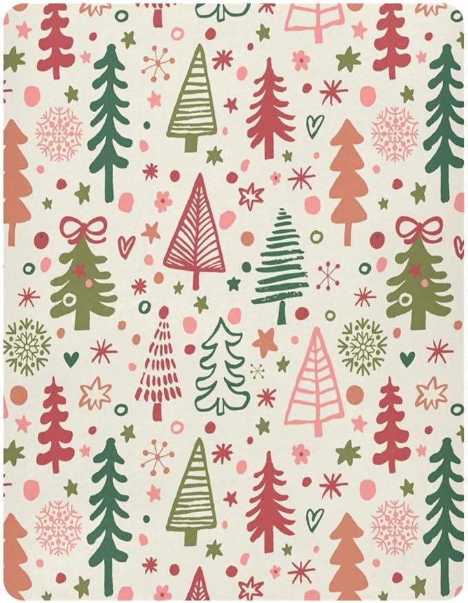 Crib Sheet, Unisex Crib Sheet, Soft and Comfortable for Standard Crib and Toddler Mattress, Christmas Tree