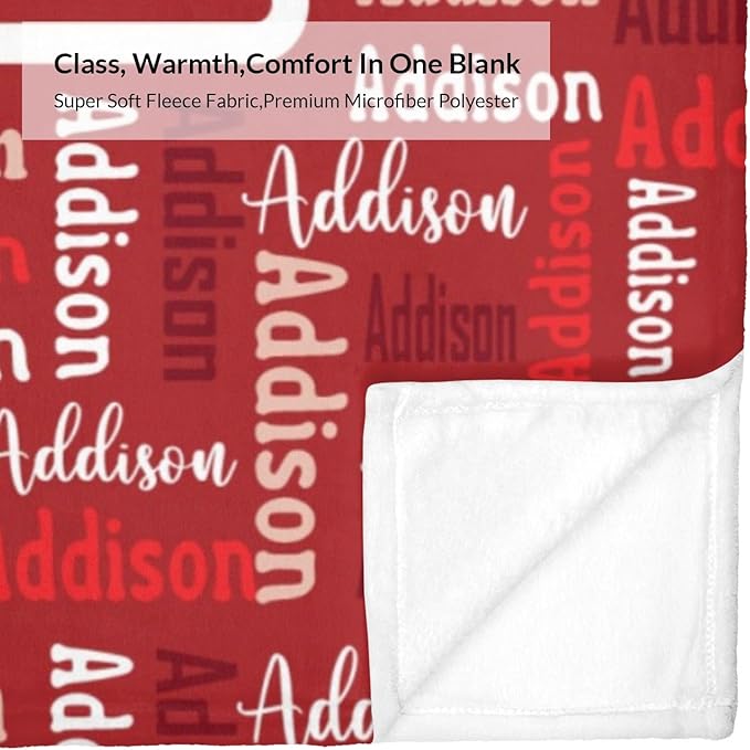 Dr.TOUGH Name Blanket Personalized Blanket for Adult Kids Flannel Customized Personalized Blankets and Throws