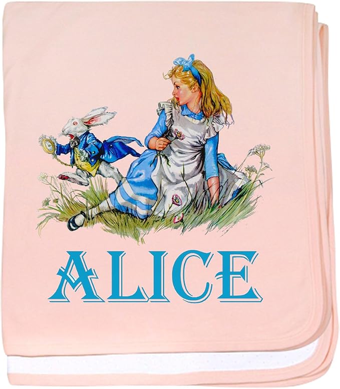 CafePress Alice in Wonderland Blue Baby Blanket, Super Soft Newborn Swaddle