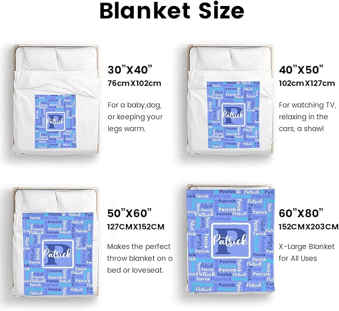 Dr.TOUGH Name Blanket Personalized Blanket for Adult Kids Flannel Customized Personalized Blankets and Throws