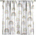 Kids Rainbow Curtains Boho Cartoon Colorful Stars Love Heart Lovely Abstract Art Pattern Print Window Drapes for Girl Bedroom Living Room Kitchen Decor,2 Panel Set,84Wx84H Inch Blackout