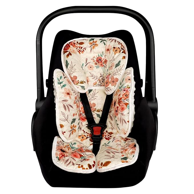 TANOFAR Infant Car Seat Head Support, Soft Baby Carseat Head & Body Support, Autumn Baby Car Seat Insert Cushion for Newborn Girls
