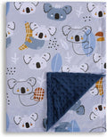 Baby Blanket for Boys Girls Soft Minky with Double Layer Dotted Backing, Koala Printed 30 x 40 Inch Receiving Blanket