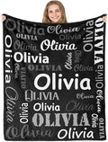 Gudina Personalized Name Blankets and Throws, Custom Blanket with Name, Personalized Christmas Blanket Gifts for Women Men