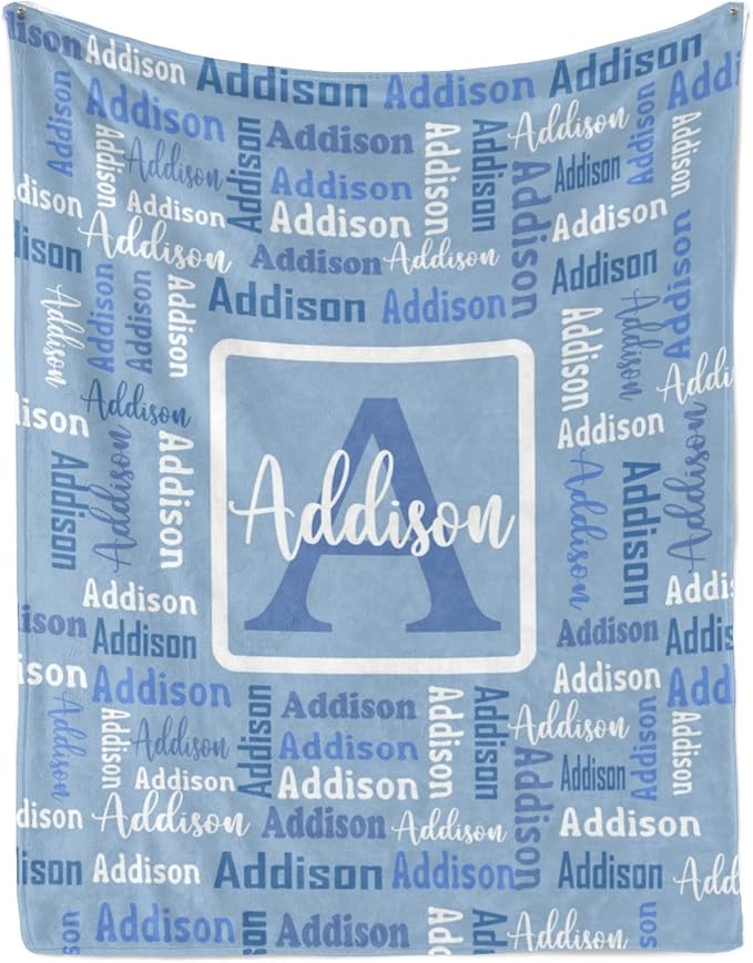 Dr.TOUGH Name Blanket Personalized Blanket for Adult Kids Flannel Customized Personalized Blankets and Throws
