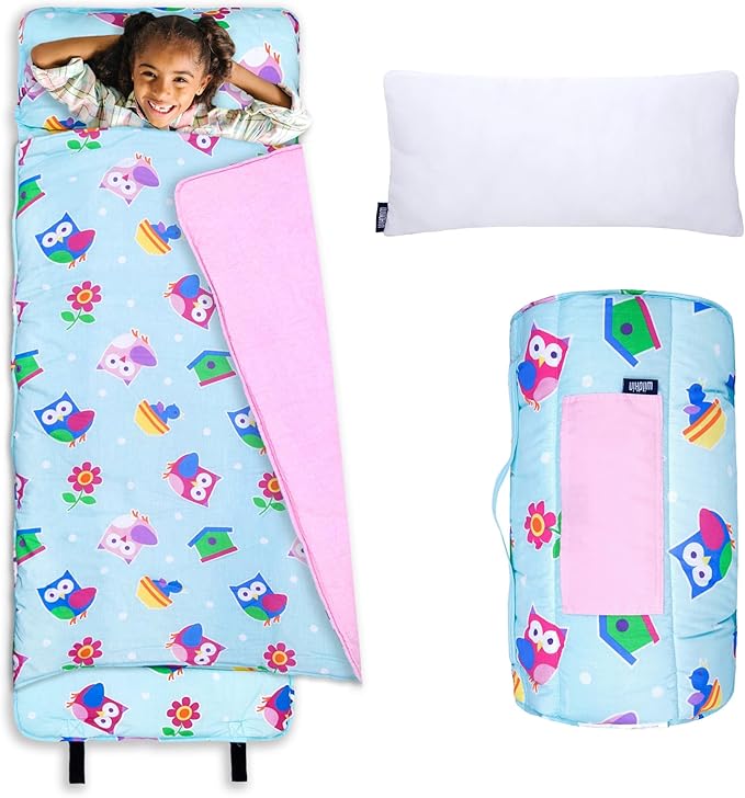 Wildkin Kids Original Nap Mat – Cozy Kids Sleep Mat with Pillow, ideal for School & Travel