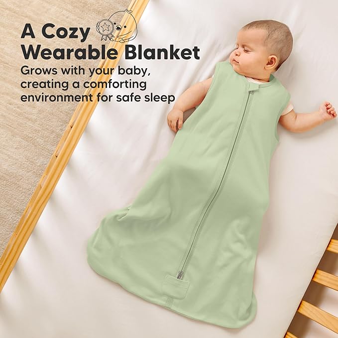 2-Pack Baby Sleep Sacks, Zipper Wearable Blanket - 0.5TOG Organic Cotton, Lightweight,Soft Cozy Toddler Sleeping Sack 6-12 months, Easy to Wear Large Newborn Transition Swaddles Sleepsacks (Roarsome)