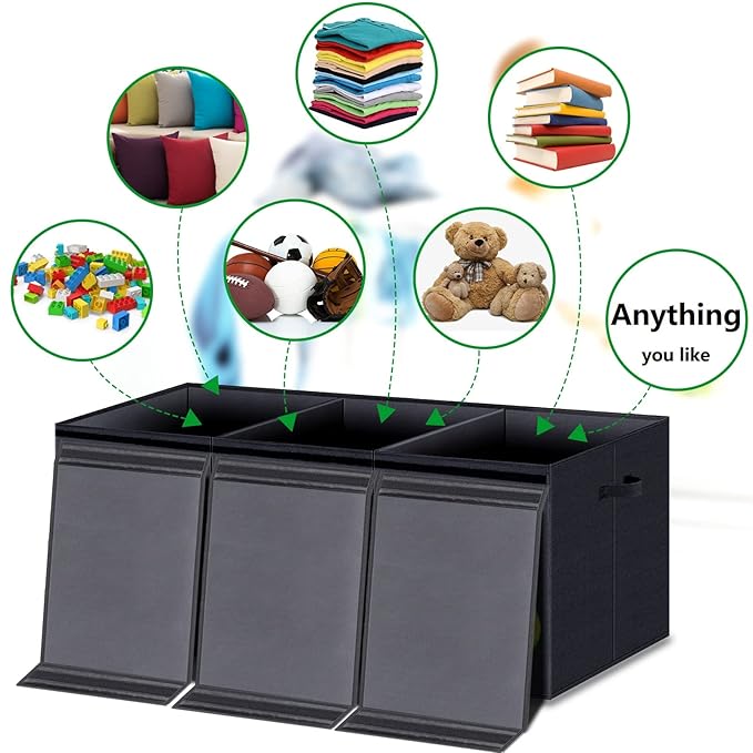 HOMEMARVEL Toy Chest for Boys, Toy Boxes for Kids Extra Large, Toy Box for Boys Girls, Collapsible Sturdy Kids Toy Storage Organizer Boxes Bins Baskets for Nursery, Playroom, Bedroom