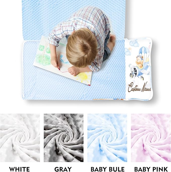 Personalized Toddler Nap Mats for Preschool, Custom Name Kids Sleeping Bag for Daycare, Roll Up Sleeping Mat with Removable Pillow and Soft Dot Minky Blanke for Boys Camping Travel