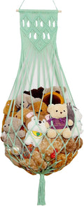 Stuffed Animal Hammock Wall Hanging Net for Stuffed Animal Net Stuffed Animal Storage Plush Toy Holder Toy Organizer for Boho Kidroom Nursery (Green)