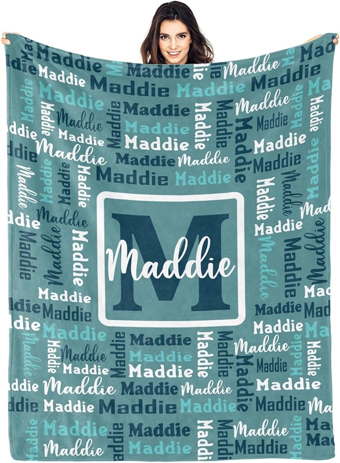 Dr.TOUGH Name Blanket Personalized Blanket for Adult Kids Flannel Customized Personalized Blankets and Throws