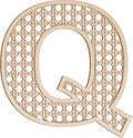 Large Boho Wooden Rattan Letters 12 inch for Nursery Decor Wood Letter Q Wall Decors for Baby Girl Boy Bedroom Home Rustic Name Sign Birthday Wedding Decorative Letters