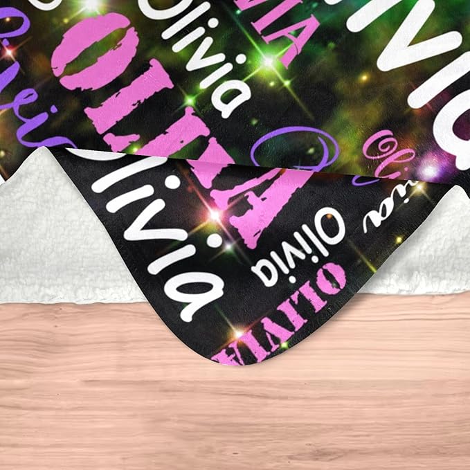 Gudina Personalized Name Blankets and Throws, Customized Name Blanket for Kids, Personalized Christmas Blanket Gifts for Women Men