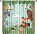 Forest Animals Curtains Colorful Forest Cartoon Cute Fox Bear Giraffe for Kids Boys Girls Nursery Bedroom Living Room Blackout Rod Pocket Decoration Window Drapes 2 Panels W27.5xL63in
