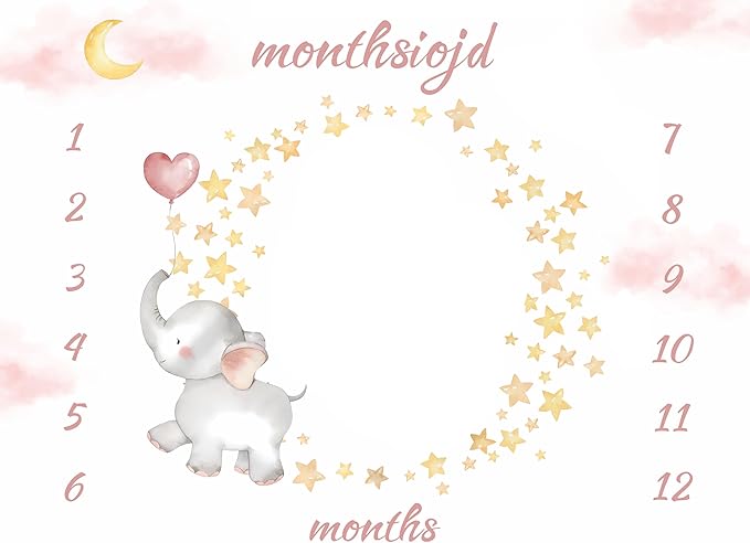 OLIVE OLIVIA Personalized Monthly Baby Milestone Blanket, Baby Months Blanket, Perfect Custom Newborn Gifts,30"x40"