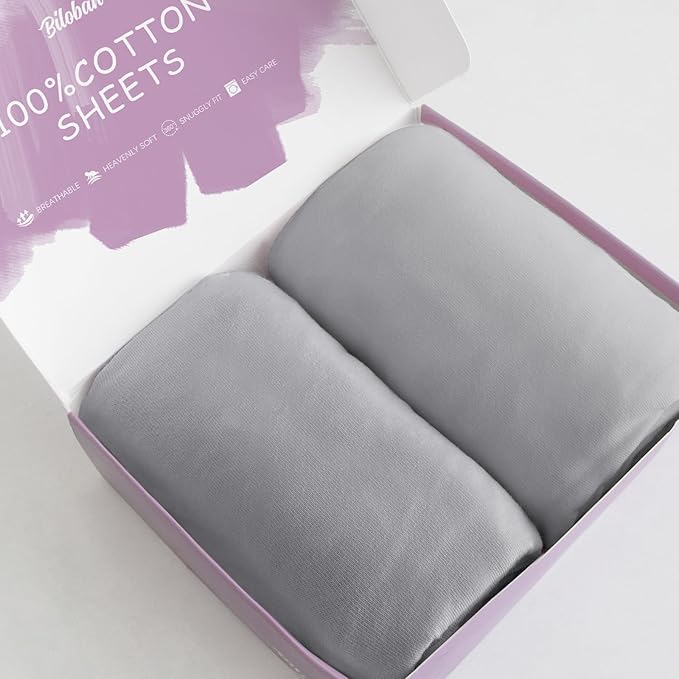 Bassinet Sheets Compatible with Bcol, bonbay, wayfong Baby Bassinet Bedside Sleeper, 100% Cotton, 2 Pack, Ultra Soft Bassinet Sheet for Baby, Gray