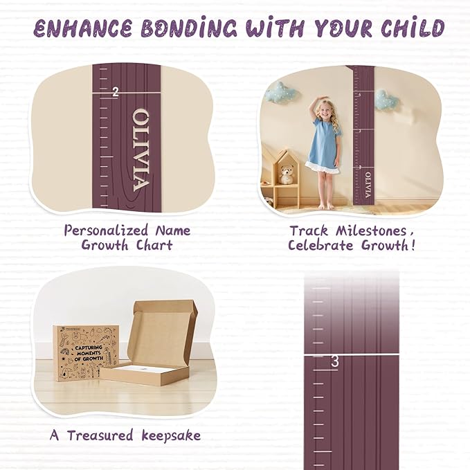 Personalized Name Growth Chart, Cute Koala Wooden Growth Chart for Kids, Height Chart for Boys Girls, Measuring Board for Kids Height for Child's Room, Nursery Decor Decoration