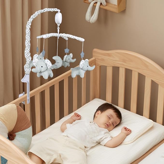 Crib Mobile Girls | Rotating Musical Mobile with Plush Animals | Wind-Up Nursery Decor for Crib Or Cradle, Soft Hanging & Girls with Gentle Music Box