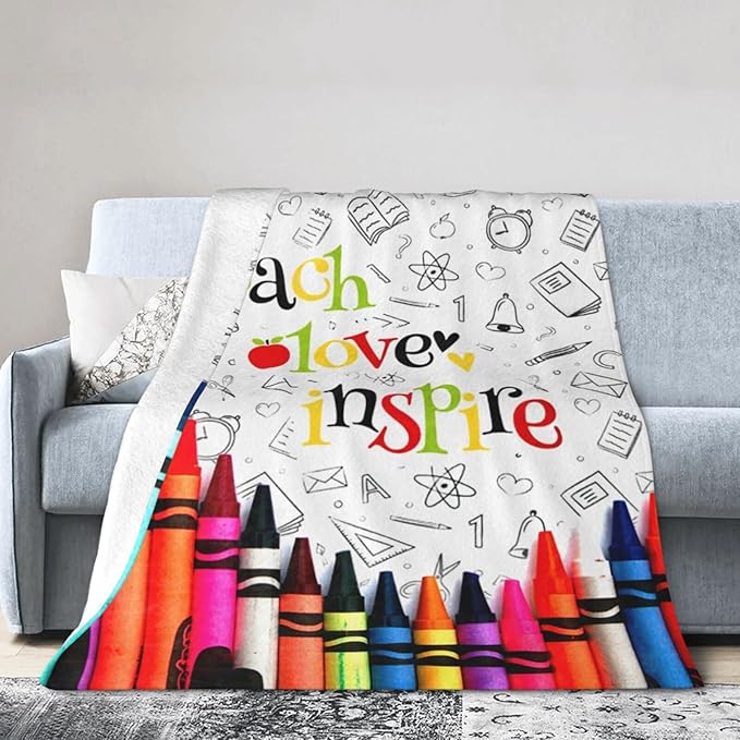 Teacher Blanket Best Teacher Throw Blanket Super Soft Flannel Lightweight Fluffy Plush Cozy Fuzzy Fleece Appreciation Decor Gifts Blanket for Dog Lover Kids Boys Adults Man for Bed Sofa 50"X60"
