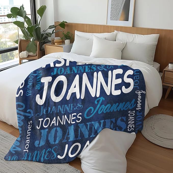 Ships Next Day, Personalized Blanket for Teen Boys Girls, Custom Blanket with Name Customized Flannel Throw Christmas Birthday Blanket Gifts for Kids or Adult