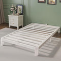 4 Inch Twin Bed Frames with Metal Baffles, White Bed Frame Twin Size No Box Spring Needed, Rounded Corner Legs, Heavy Duty Steel Platform Support, Noise Free, Easy Assembly