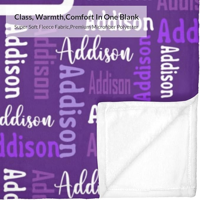 Dr.TOUGH Name Blanket Personalized Blanket for Adult Kids Flannel Customized Personalized Blankets and Throws