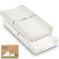 2-Pack Baby Changing Pad Cover for Girl, Boy - 32x16 Soft Viscose Derived from Bamboo Baby Diaper Changing Table Pad Cover Sheets, Neutral, Snug Fit Nursery Diaper Change Sheets (Meadow)